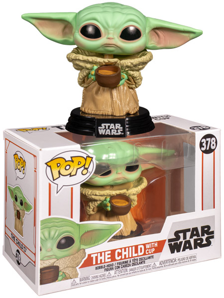 Funko POP #378 Star Wars The Mandalorian The Child with Cup, Razors Edge  Collectibles