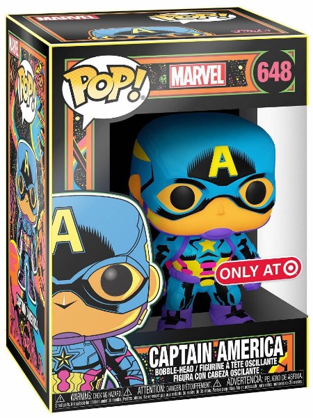 Funko POP #648 Marvel Captain America Black Light Exclusive, Razors ...