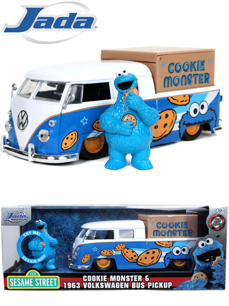 Jada Toys Sesame Street Cookie Monster & 1962 Volkswagen Bus, Razors Edge  Collectibles