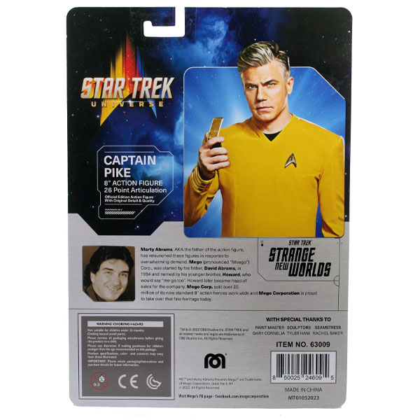 Mego Star Trek Strange New Worlds Captain Pike 8 Inch Action Figure ...