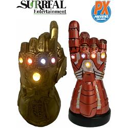Surreal Entertainment Marvel Avengers Endgame Infinity and Nano Gauntlet LED Light Up 2020 San Diego Comic Con Exclusive Set