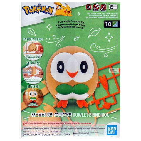 Bandai Pokemon Rowlet 10 Quick Plastic Model Kit