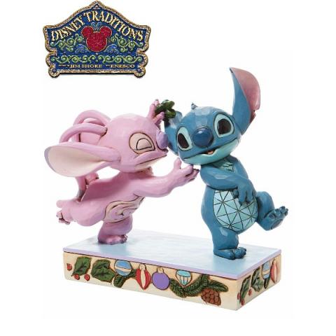Disney Traditions Angel and Stitch Mistletoe Kisses Statue
