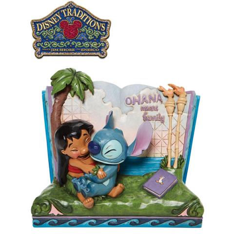 Disney Traditions Lilo and Stitch Story Book Ohana Means Family Statue