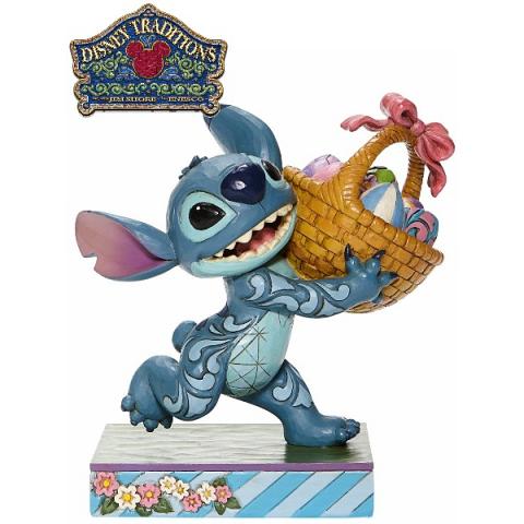 Disney Traditions Stitch Running with Easter Basket Bizarre Bunny Statue