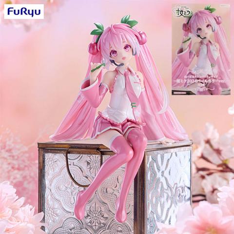 FuRyu Hatsune Miku Sakura Miku 2024 Pearl Color Version Noodle Stopper Figure