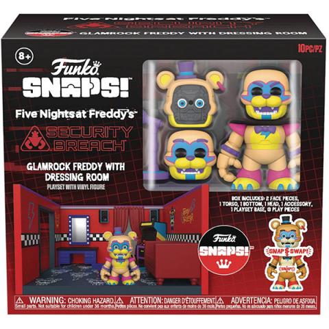 Funko Five Nights at Freddys SNAPS! Glamrock Freddy with Dressing Room Playset