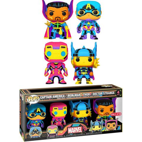 Funko POP Marvel Avengers Black Light Exclusive Figure Four Pack