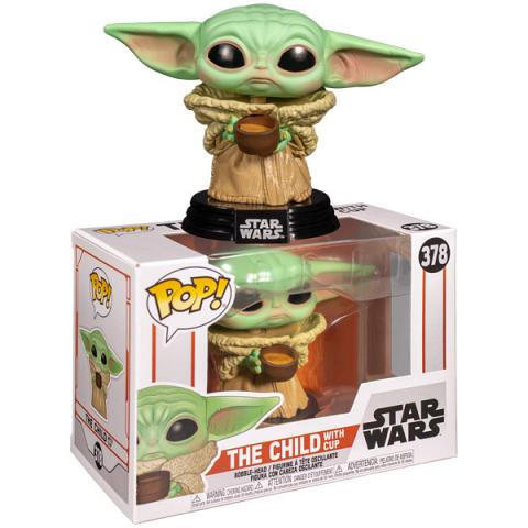 Funko POP #378 Star Wars The Mandalorian The Child with Cup Figure
