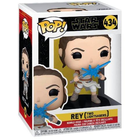 Funko POP #434 Star Wars The Rise Of Skywalker Rey with 2 Light Sabers Figure