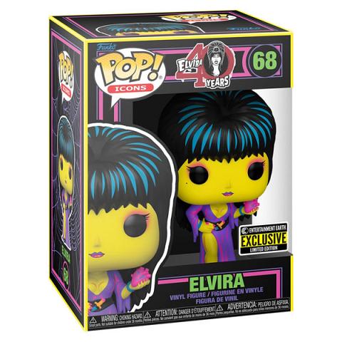 Funko POP #68 Elvira with Heart Black Light 40th Anniversary Exclusive Figure
