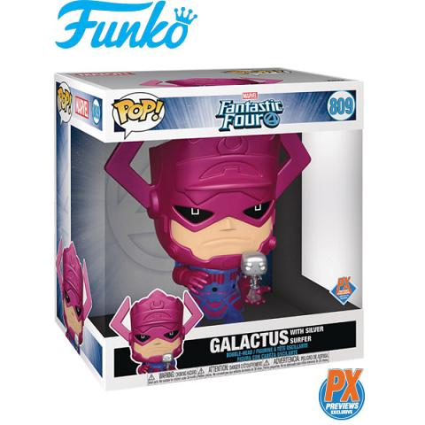 Funko POP #809 Marvel Fantastic Four Galactus with Silver Surfer Metallic Exclusive 10 Inch Figure
