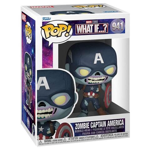 Funko POP #941 Marvel What If ...? Zombie Captain America Figure