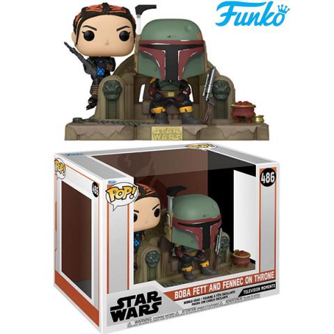 Funko POP #486 Moments Star Wars The Mandalorian Boba Fett and Fennec on Throne Figure