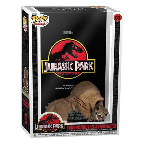 Funko POP Movie Poster Jurassic Park Tyrannosaurus Rex and Velociraptor Figure