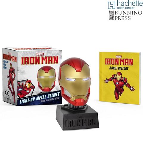 Running Press Marvel Iron Man Light Up Metal Helmet with Glowing Eyes