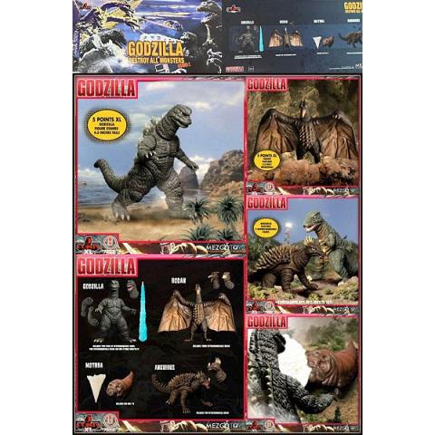 Mezco Godzilla Destroy All Monsters (1968) 5 Points Round 1 Deluxe Action Figure Box Set