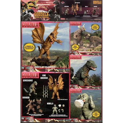 Mezco Godzilla Destroy All Monsters (1968) 5 Points Round 2 Deluxe Action Figure Box Set