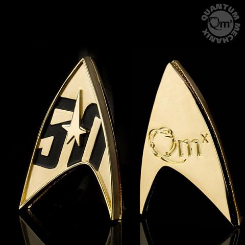 Quantum Mechanix Star Trek 50th Anniversary Gold Magnetic Badge - Pin