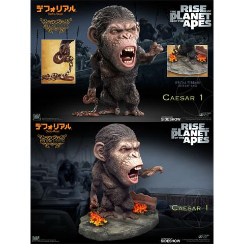 Star Ace Toys Soft Vinyl Defo-Real Series Rise of the Planet of the Apes Caesar Chain Version Deluxe Vinyl Statue