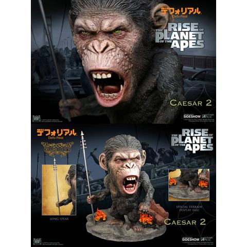 Star Ace Toys Soft Vinyl Defo-Real Series Rise of the Planet of the Apes Caesar Spear Version Deluxe Vinyl Statue