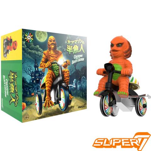 Super 7 Universal Monsters Super Cycles Creature from the Black Lagoon Orange and Black Figure