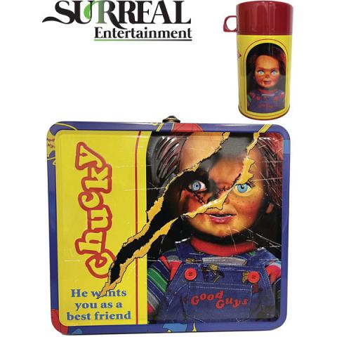 Surreal Entertainment Child's Play Tin Titans Chucky Lunch Box and Thermos PX Previews Exclusive